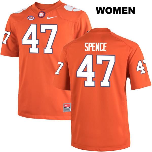 Women's Clemson Tigers #47 Alex Spence Stitched Orange Authentic Nike NCAA College Football Jersey JHS5346RI